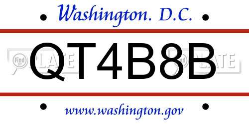 QT4B8B District Of Columbia License Plate