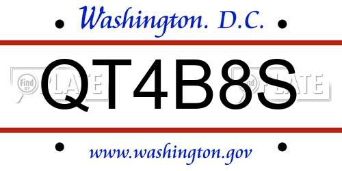 QT4B8S District Of Columbia License Plate