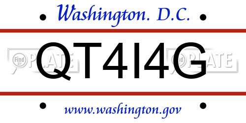 QT4I4G District Of Columbia License Plate