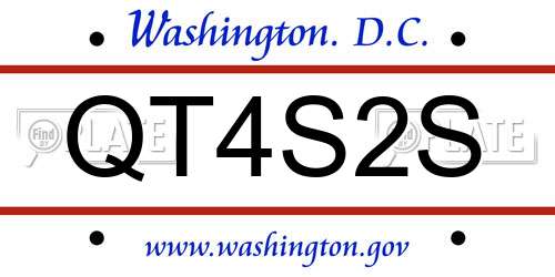 QT4S2S District Of Columbia License Plate