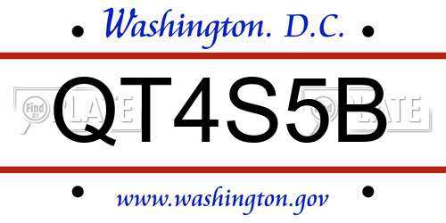 QT4S5B District Of Columbia License Plate