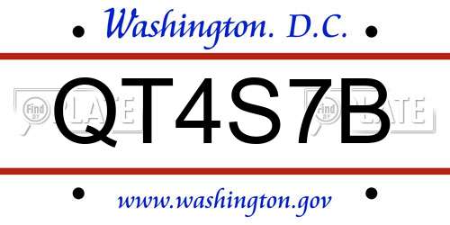 QT4S7B District Of Columbia License Plate