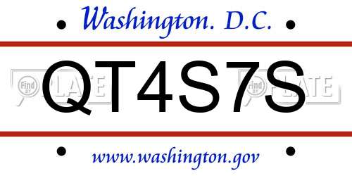 QT4S7S District Of Columbia License Plate