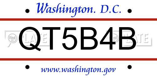 QT5B4B District Of Columbia License Plate