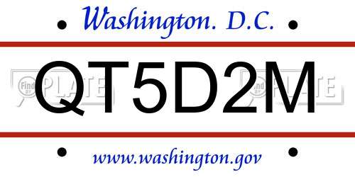QT5D2M District Of Columbia License Plate
