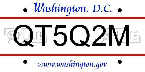 QT5Q2M District Of Columbia License Plate