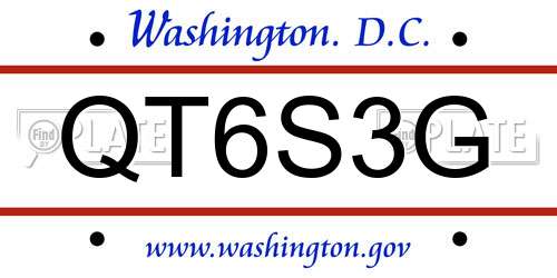 QT6S3G District Of Columbia License Plate