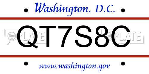 QT7S8C District Of Columbia License Plate