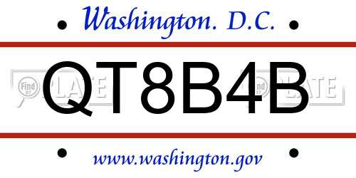QT8B4B District Of Columbia License Plate