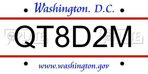 QT8D2M District Of Columbia License Plate