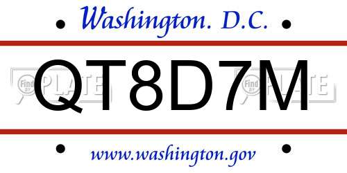 QT8D7M District Of Columbia License Plate