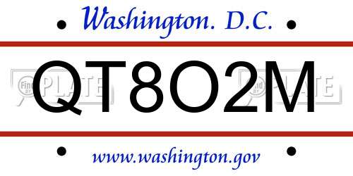 QT8O2M District Of Columbia License Plate