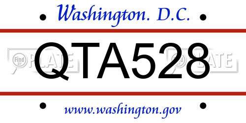 QTA528 District Of Columbia License Plate