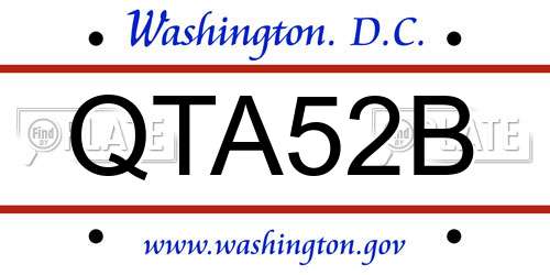 QTA52B District Of Columbia License Plate