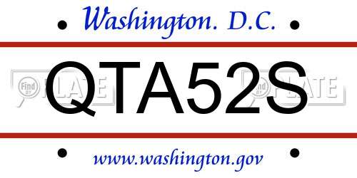 QTA52S District Of Columbia License Plate