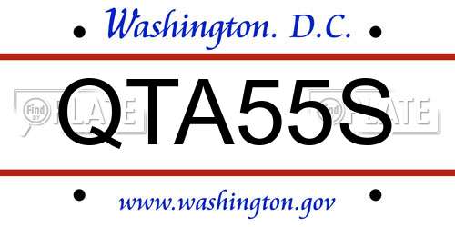 QTA55S District Of Columbia License Plate