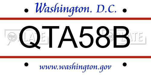 QTA58B District Of Columbia License Plate