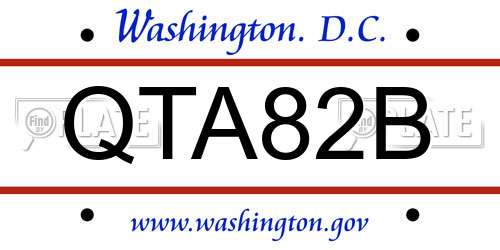 QTA82B District Of Columbia License Plate