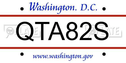 QTA82S District Of Columbia License Plate