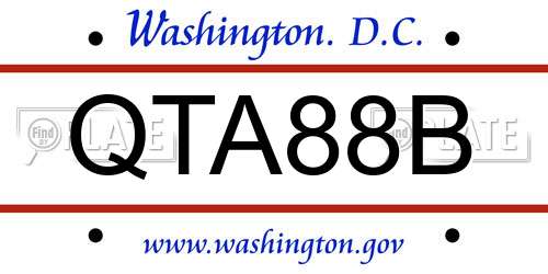 QTA88B District Of Columbia License Plate