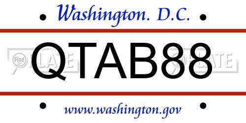 QTAB88 District Of Columbia License Plate