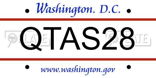 QTAS28 District Of Columbia License Plate