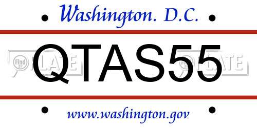 QTAS55 District Of Columbia License Plate