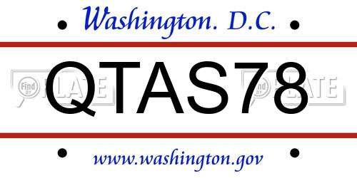 QTAS78 District Of Columbia License Plate