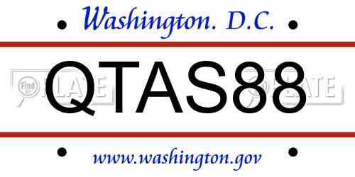 QTAS88 District Of Columbia License Plate