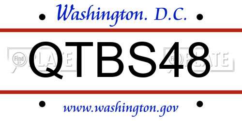 QTBS48 District Of Columbia License Plate