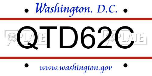 QTD62C District Of Columbia License Plate