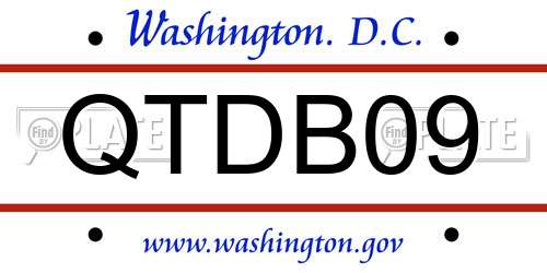 QTDB09 District Of Columbia License Plate