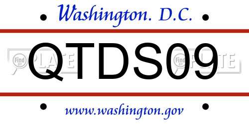 QTDS09 District Of Columbia License Plate