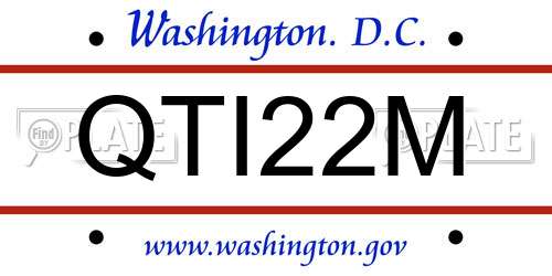 QTI22M District Of Columbia License Plate
