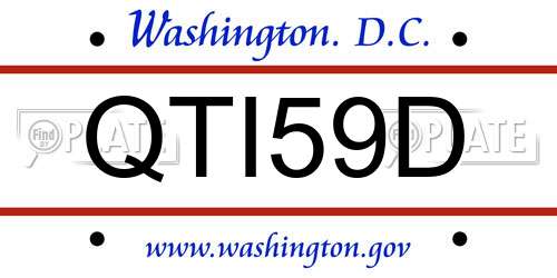 QTI59D District Of Columbia License Plate