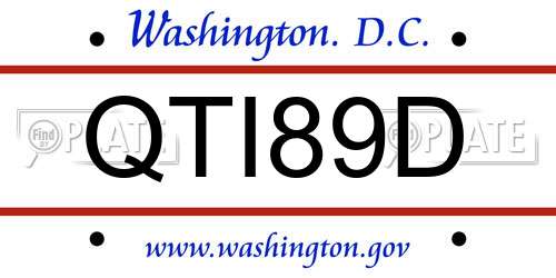QTI89D District Of Columbia License Plate