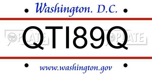 QTI89Q District Of Columbia License Plate