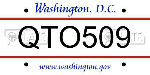 QTO509 District Of Columbia License Plate