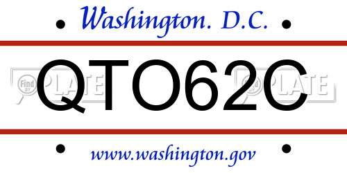 QTO62C District Of Columbia License Plate
