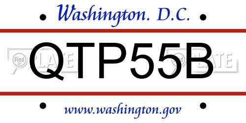 QTP55B District Of Columbia License Plate