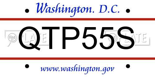 QTP55S District Of Columbia License Plate