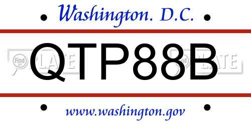 QTP88B District Of Columbia License Plate