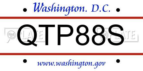 QTP88S District Of Columbia License Plate