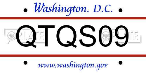 QTQS09 District Of Columbia License Plate