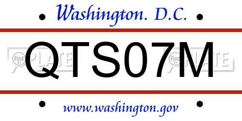 QTS07M District Of Columbia License Plate