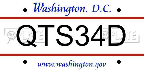 QTS34D District Of Columbia License Plate