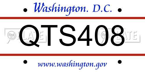 QTS408 District Of Columbia License Plate