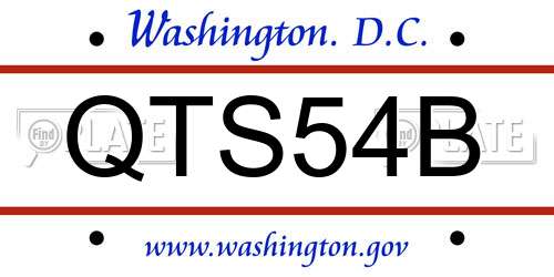 QTS54B District Of Columbia License Plate