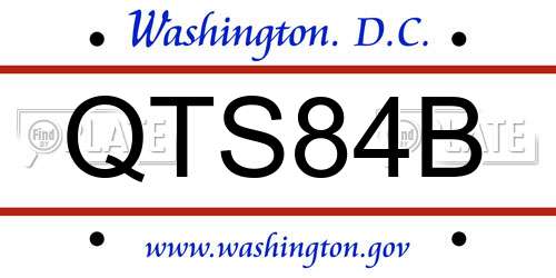 QTS84B District Of Columbia License Plate