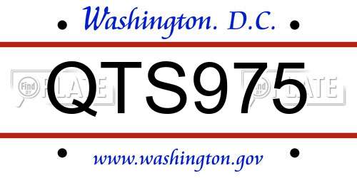 QTS975 District Of Columbia License Plate
